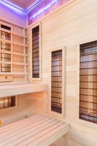 Sauna uscata cu infrarosu si terapie cromatica pentru 2 persoane montaj dreapta EP2RS 120 x 120 cm - Img 11