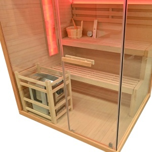 Sauna uscata cu soba Harvia 6kW pentru 3 persoane si montaj stanga EP3S 150 x 140 x 200 cm - Img 8
