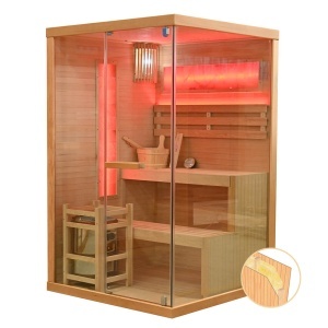 Sauna uscata finlandeza cu soba Harvia 3.5kW, montaj stanga EP2S 120 x 120 x 200 cm