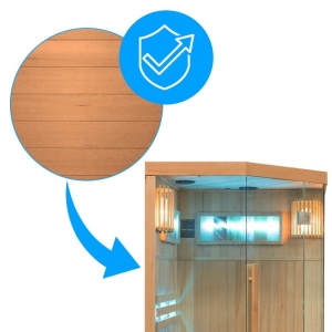 Sauna uscata finlandeza cu temperatura inalta si soba Harvia 3.5kW, Kemi 120 x 120 cm pentru 2 persoane - Img 5