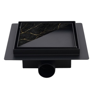 Scurgere baie patrata cu sifon Fix DLO6 15 x 15 cm negru - Img 7