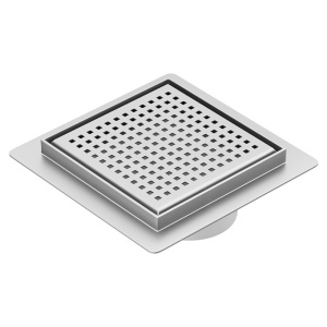 Scurgere baie patrata cu sifon fix Qube DLO8 15 x 15 cm Inox - Img 2