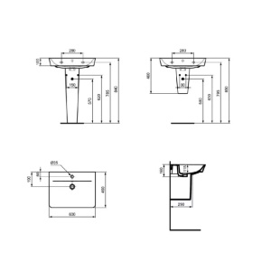 Semipiedestal pentru lavoar Ideal Standard Connect Air alb - Img 2
