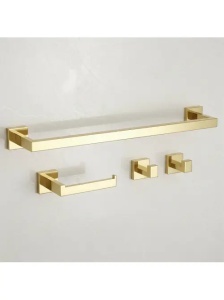 Set accesorii pentru baie Rio Gold 4 piese