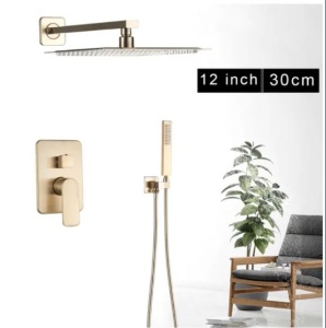Set baterie PRO6 incastrata in perete cu doua functii, Gold Mat - Img 1