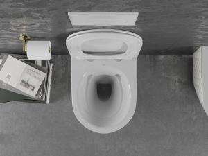 Set Bideu REA Lenacarlo MINI si Vas Wc REA Lenacarlo MINI, Model Tip Carouri, Montaj Suspendat, Ceramica Sanitara, Capac Slim cu inchidere lenta - Img 7