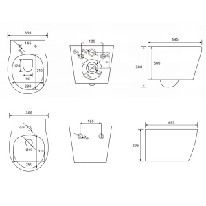 Set Bideu si Vas WC PRO GEBERIT, ceramica sanitara clementina, Vas WC ALBA RIMLESS + Bideu + Capac Soft-Close Inclus SLIM PREMIUM + Cadru + Clapeta - Img 7