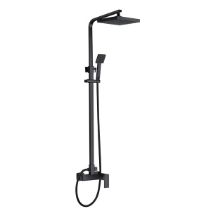 Set cabina de dus 80 x 80 cm cu cadita de dus neagra si baterie cu para tip ploaie MO-8000 - Img 8