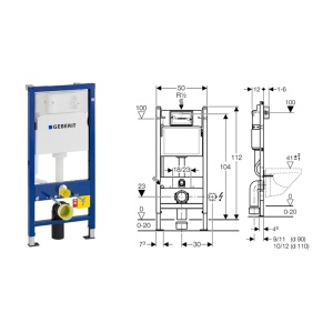 Set Cadru WC PRO GEBERIT FLUSH FRAME + Clapeta - Img 2