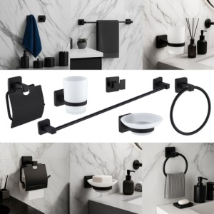 Set de accesorii pentru baie 6 in 1 DYLAN Negru - Img 2