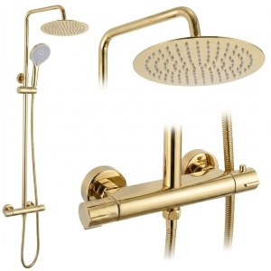 Set de duș fără pipă cu termostat Rea Lungo Gold