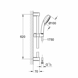 Set de dus Grohe New Tempesta Cosmopolitan 4 crom - Img 2