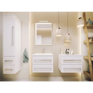 Set dulap baza suspendat Defra Granada alb lucios cu lavoar Flex 60 cm - Img 5