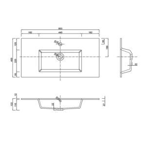 Set dulap baza suspendat Defra Op-Arty nuc rockford cu lavoar compozit Flex 80 cm - Img 4