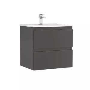 Set mobilier baie suspendat Gala Daily antracit lucios 60 x 46 x 56.5 cm cu lavoar