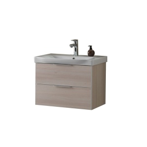 Set mobilier suspendat cu lavoar Kolpasan Lana 65 cm lemn deschis