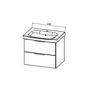Set mobilier suspendat cu lavoar Kolpasan Lana 65 cm lemn deschis - Img 6