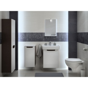 Set mobilier suspendat si lavoar Kolo Rekord 60 cm alb lucios - Img 3