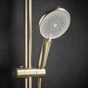 Set pentru dus baterie cu para de dus tip ploaie Rea Rivo Brush Gold - Img 4