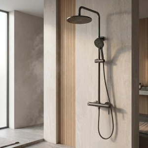Set pentru dus baterie cu para de dus tip ploaie Rea Rivo Titan - Img 3