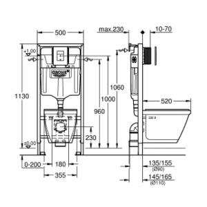 Set rezervor WC Grohe Solido Perfect 4 in 1 si clapeta crom Skate Cosmopolitan plus vas WC cu capac softclose - Img 3