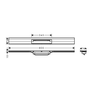 Set rigola pentru dus plus capac Hansgrohe RainDrain Flex ajustabil negru - crom periat 80 cm - Img 3