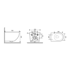 Set vas WC rimless suspendat Fluminia Alfonzo si capac softclose alb - Img 2