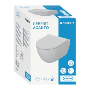 Set vas WC suspendat cu capac soft-close Geberit Acanto TruboFlush - Img 6