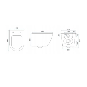 Set Vas WC Suspendat Rea Carlo+Rama instalare Alcadrin+Capac Soft-Close+Clapeta Thin Auriu - Img 5