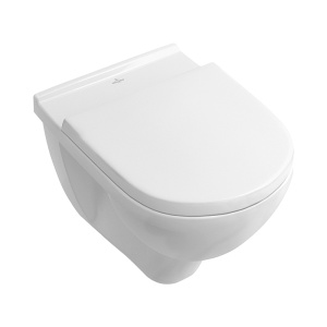 Set vas WC suspendat Villeroy & Boch, O.Novo , cu capac soft close si quick release, alb