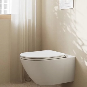 Set vas WC suspendat Villeroy & Boch Universo TwistFlush Rimless alb alpin cu capac soft close - Img 2