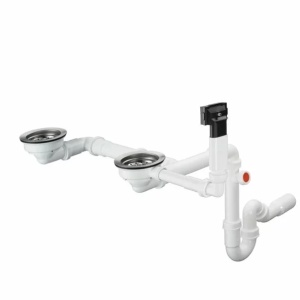 Sifon Hansgrohe D17 10 pentru chiuveta din granit cu doua cuve