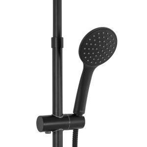 Sistem Complet De Dus REA ALDI, Montaj Pe Perete, Para Rotunda Tip Ploaie 25x25 Cm, 3 Functii De Curgere A Apei, Finisaj Negru Mat - Img 7