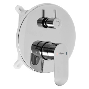 Sistem Complet De Dus REA HYPER CHROME + BOX, Montaj In Perete, Para Rotunda Tip Ploaie 25x25 Cm, 2 Functii De Curgere A Apei, Crom - Img 6