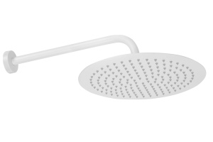 Sistem Complet De Dus REA LUNGO ALB + BOX, Montaj In Perete, Para Rotunda Tip Ploaie 25x25 Cm, 2 Functii De Curgere A Apei, Alb Mat - Img 4