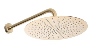 Sistem Complet De Dus REA LUNGO MILER GOLD + BOX, Montaj In Perete, Para Rotunda Tip Ploaie 30 x 30 Cm, 2 Functii De Curgere A Apei, Auriu - Img 2