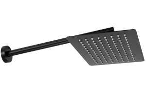 Sistem Complet De Dus REA OVAL BLACK + BOX, Montaj In Perete, Para Dreptunghiulara Tip Ploaie 20x30 Cm, 2 Functii , Negru Mat - Img 3