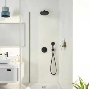 Sistem de dus incastrat Grohe Precision cu palarie rotunda Vitalio Start 250 negru mat - Img 2
