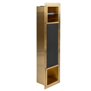 Suport hartie igienica, incastrat cu spatiu depozitare Dario Gold