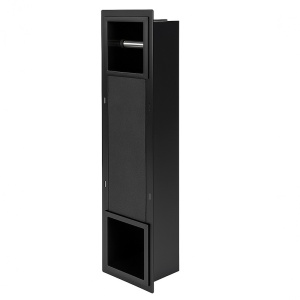 Suport hartie igienica incorporat, negru, cu spatiu depozitare Dario - Img 12
