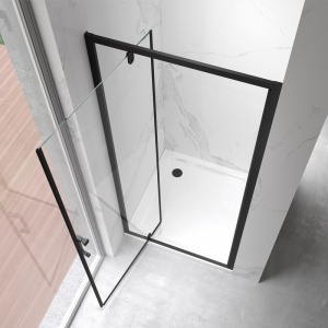 Usa de dus batanta pentru nisa KZ18B negru mat 80 x 195 cm sticla 6 mm - Img 5