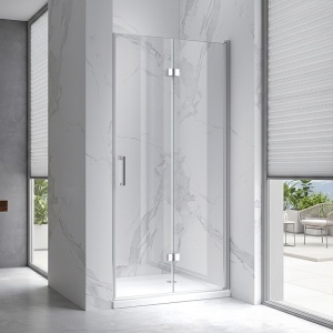 Usa de dus batanta pentru nisa KZ21D crom 100 x 195 cm sticla 6 mm - Img 3