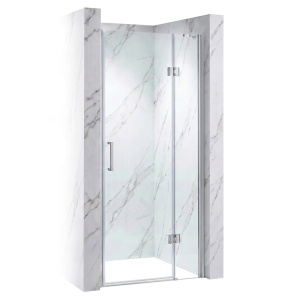 Usa de dus batanta pentru nisa KZ27 crom 90 x 195 cm sticla 6 mm - Img 1