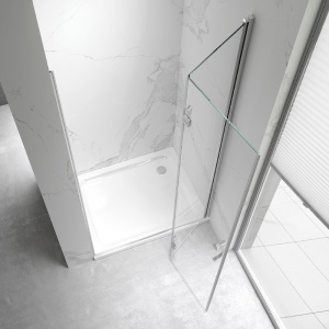 Usa de dus batanta pentru nisa ZES-KZ21B-80 crom 80 x 195 cm sticla 6 mm - Img 5