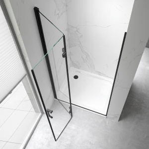 Usa de dus batanta pentru nisa ZES-KZ21B-BL-80 negru 80 x 195 cm sticla 6 mm - Img 4