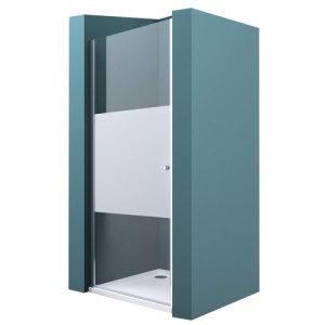 Usa de dus batanta Veldman Amaro crom 80 x 195 cm sticla 6 mm semimata