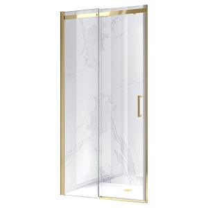 Usa de dus culisanta pentru nisa ZES-KZ09D auriu periat 125-130 x 195 cm sticla 8 mm