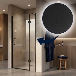 Usa de dus pentru nisa batanta KZ27 negru 90 x 195 cm sticla 6 mm - Img 8