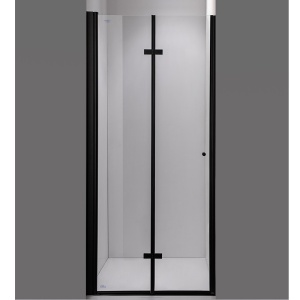 Usa de dus pliabila SH01A negru mat 80 x 195 cm sticla 6 mm - Img 3