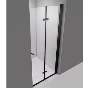 Usi pentru dus cu rame negre si sticla securizata 6mm SH01 B 90 cm - Img 7